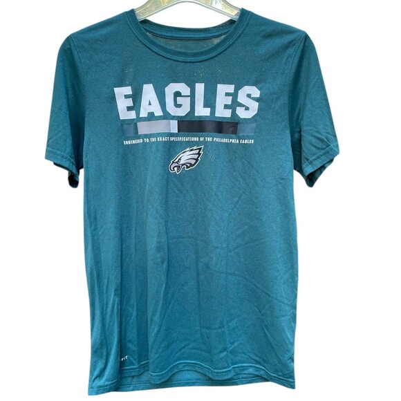 Philadelphia Eagles Nike Dri-Fit Tee Unisex Sz  L (runs small)Green Graphic NFL - Picture 1 of 15